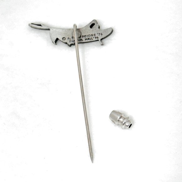 Vintage Silver Tone Grasshopper Bug Hat/Lapel Pin A.E. Forgione '74 Faneuil Hall - Picture 7 of 7